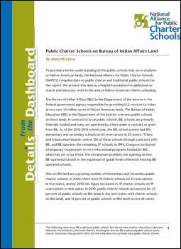 Details from the Dashboard: Public Charter Schools on Bureau of Indian Affairs Land