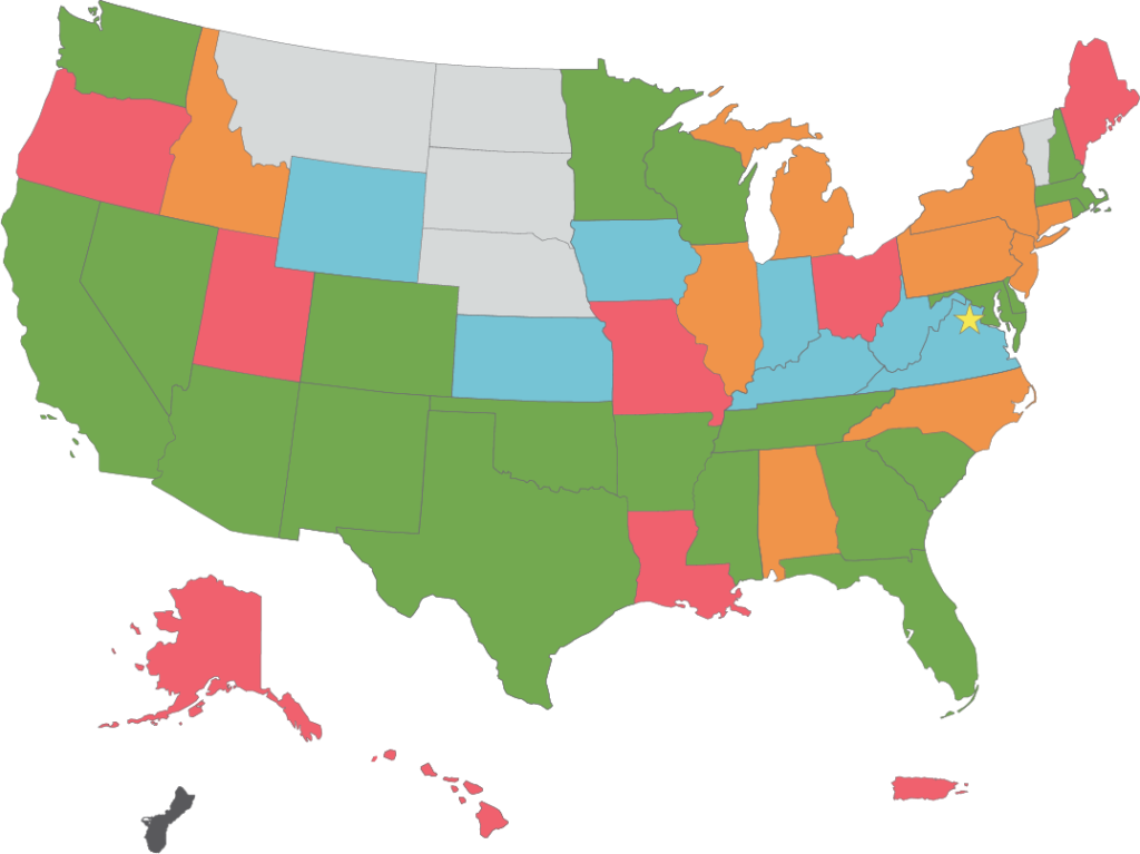 Map of Charter School Program Grant Reach